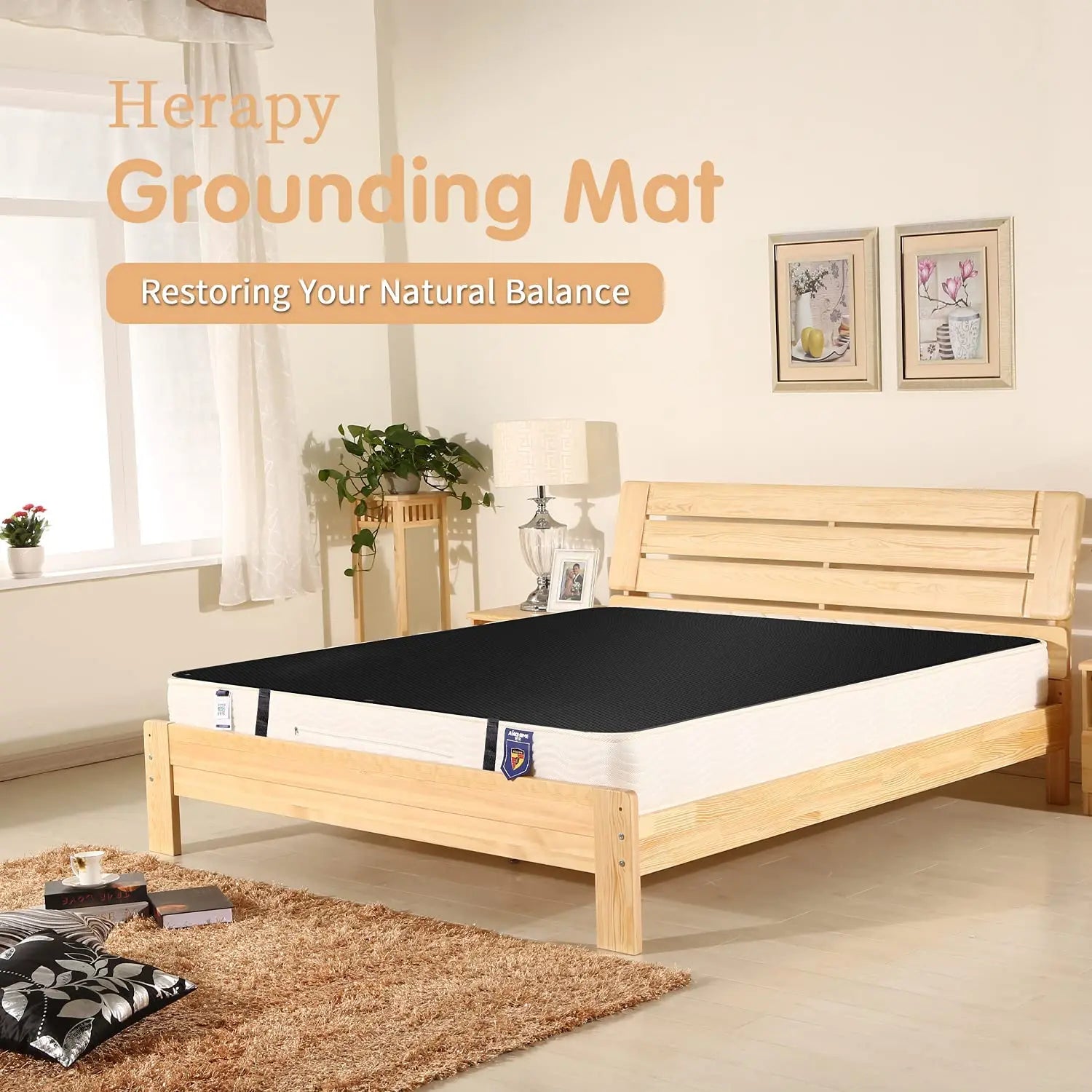 Grounding Leather Mattress Grounding Sleep Mat Conductive Leather Earthing Mattress Pad for Better Sleep Reduce Stress